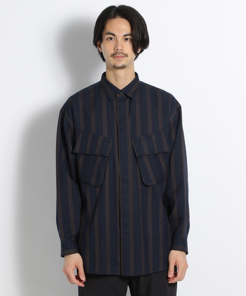 niko and...（ニコアンド）の「柄ファティーグポケットシャツ（シャツ/ブラウス・メンズ・ネイビー/ブラウン/アイボリー・MEDIUM/LARGE）」の11枚目の写真