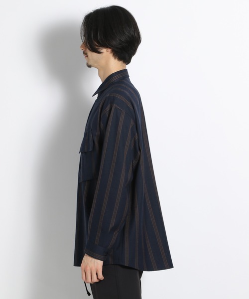 niko and...（ニコアンド）の「柄ファティーグポケットシャツ（シャツ/ブラウス・メンズ・ネイビー/ブラウン/アイボリー・MEDIUM/LARGE）」の12枚目の写真