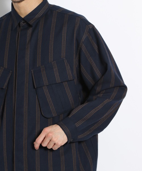 niko and...（ニコアンド）の「柄ファティーグポケットシャツ（シャツ/ブラウス・メンズ・ネイビー/ブラウン/アイボリー・MEDIUM/LARGE）」の15枚目の写真