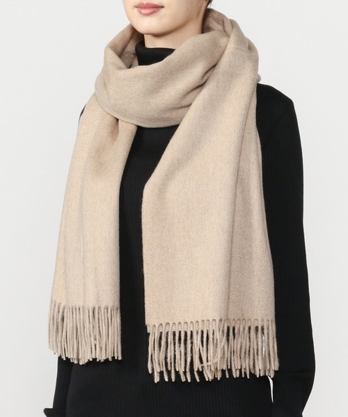 【Joshua Ellis】カシミヤストール SOLID BEIGE 190×70