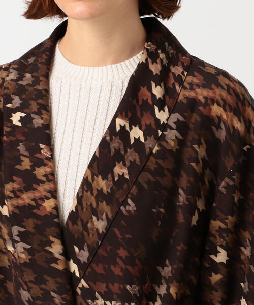 ジャケット テーラードジャケット ハウンドトゥース プリント 2ボタンジャケット COZY -ウォッシャブル・ストレッチ・撥水-