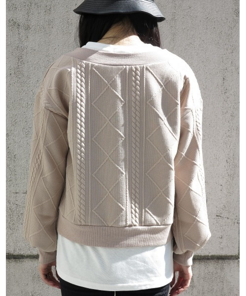 LiSeek（リシーク）の「【LiSeeK】膨れジャガードドッキングＴＯＰ（ニット/セーター・レディース・ライトブラウン/ベージュ/ブラック・FREE）」の22枚目の写真