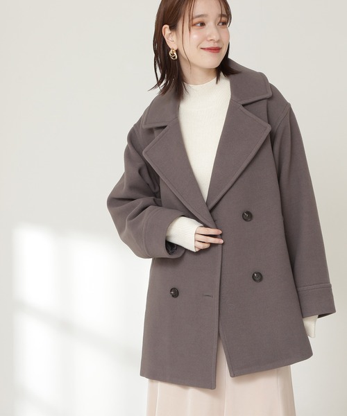 N.(N. Natural Beauty Basic)(エヌエヌナチュラルビューティーベーシック)の「【S Size Line】◆ビックカラーダブルミディコート(その他アウター・レディース・オフホワイト/モカ/チェック・SMALL/MEDIUM)」の3枚目の写真