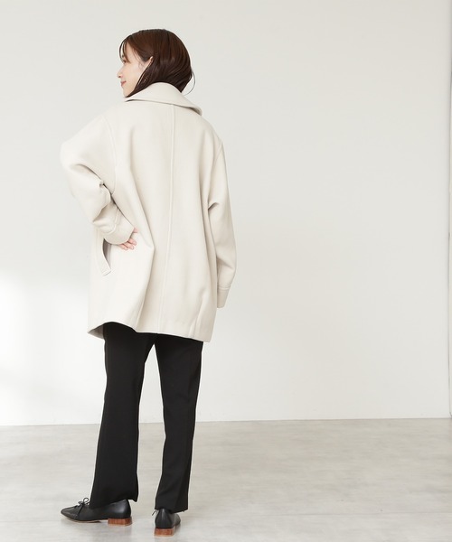 N.(N. Natural Beauty Basic)(エヌエヌナチュラルビューティーベーシック)の「【S Size Line】◆ビックカラーダブルミディコート(その他アウター・レディース・オフホワイト/モカ/チェック・SMALL/MEDIUM)」の5枚目の写真