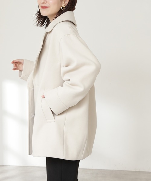 N.(N. Natural Beauty Basic)(エヌエヌナチュラルビューティーベーシック)の「【S Size Line】◆ビックカラーダブルミディコート(その他アウター・レディース・オフホワイト/モカ/チェック・SMALL/MEDIUM)」の12枚目の写真