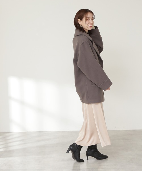 N.(N. Natural Beauty Basic)(エヌエヌナチュラルビューティーベーシック)の「【S Size Line】◆ビックカラーダブルミディコート(その他アウター・レディース・オフホワイト/モカ/チェック・SMALL/MEDIUM)」の8枚目の写真