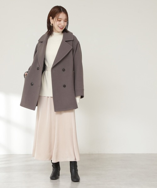N.(N. Natural Beauty Basic)(エヌエヌナチュラルビューティーベーシック)の「【S Size Line】◆ビックカラーダブルミディコート(その他アウター・レディース・オフホワイト/モカ/チェック・SMALL/MEDIUM)」の7枚目の写真