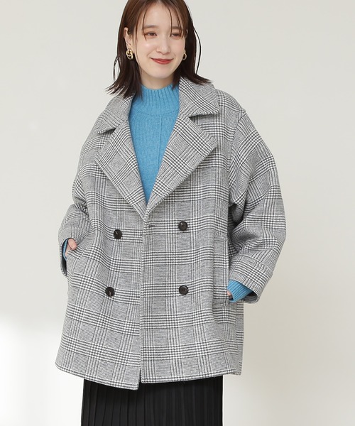N.(N. Natural Beauty Basic)(エヌエヌナチュラルビューティーベーシック)の「【S Size Line】◆ビックカラーダブルミディコート(その他アウター・レディース・オフホワイト/モカ/チェック・SMALL/MEDIUM)」の16枚目の写真