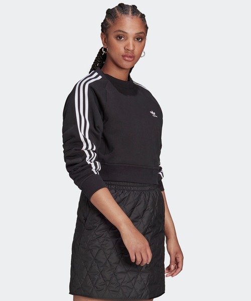 adidas クロップド丈 スウェット adidas（アディダス） トレーナー スウェット adidas CROP HALFZIP