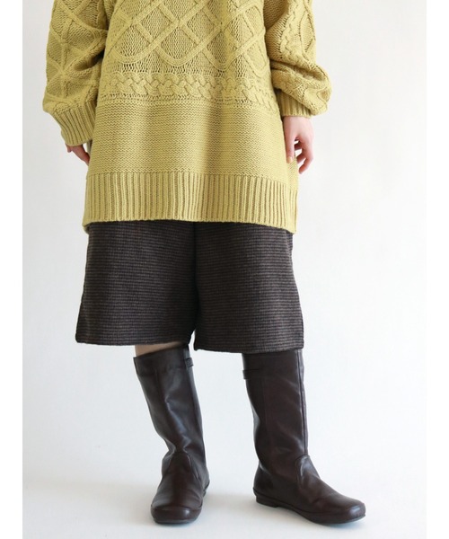 Samansa Mos2（サマンサ モスモス）の「ウール混ハーフパンツ（その他パンツ・レディース・ベージュ/ブラウン/グレー/チャコール・ﾌﾘ-）」の4枚目の写真