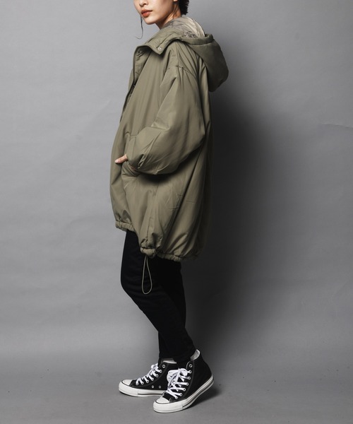 ARCANUM DESIGN（アルカナムデザイン）の「WEB限定 ARL 中綿モンスターパーカ（ブルゾン・レディース・カーキ/アイボリー/ブラック・FREE）」の7枚目の写真
