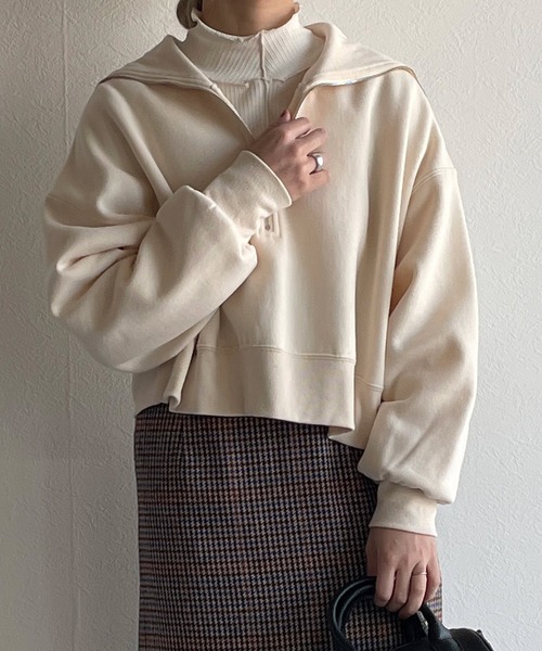 w closet（ダブルクローゼット）の「ハーフZIPセーラーカラープル