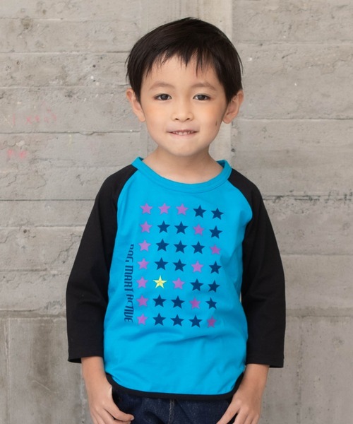 RAGMART（ラグマート）の「スタープリント七分袖Tシャツ（Tシャツ/カットソー・キッズ・グリーン/オフホワイト/ブルー・130cm/110cm/100cm/120cm）」の3枚目の写真
