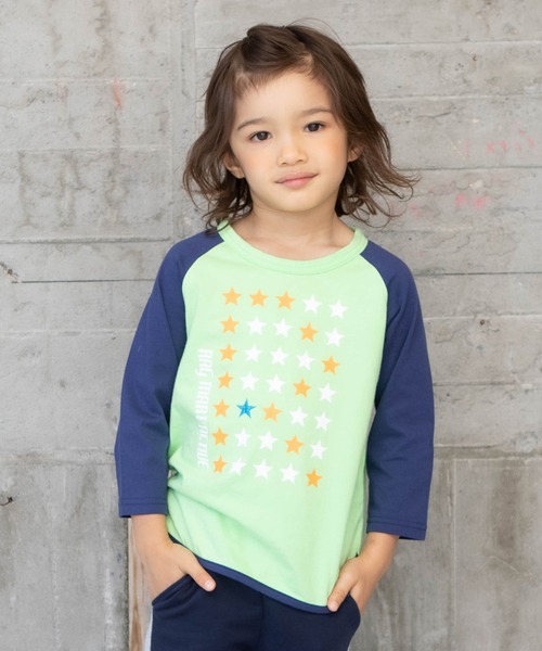 RAGMART（ラグマート）の「スタープリント七分袖Tシャツ（Tシャツ/カットソー・キッズ・グリーン/オフホワイト/ブルー・130cm/110cm/100cm/120cm）」の2枚目の写真
