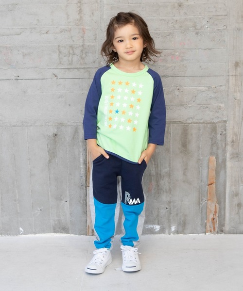 RAGMART（ラグマート）の「スタープリント七分袖Tシャツ（Tシャツ/カットソー・キッズ・グリーン/オフホワイト/ブルー・130cm/110cm/100cm/120cm）」の7枚目の写真