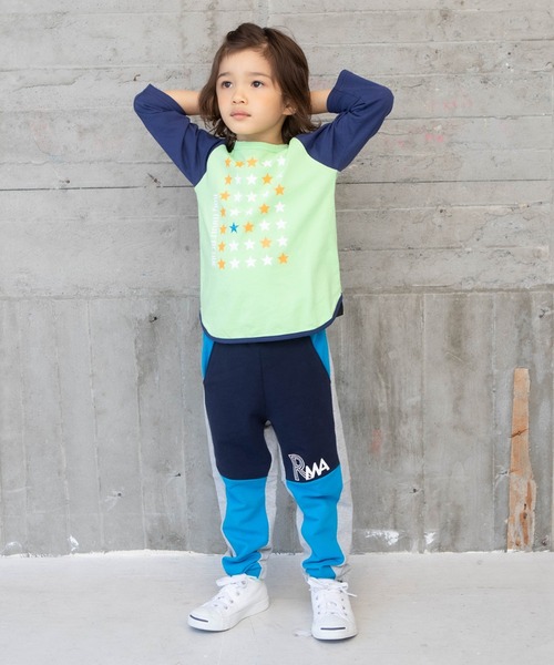 RAGMART（ラグマート）の「スタープリント七分袖Tシャツ（Tシャツ/カットソー・キッズ・グリーン/オフホワイト/ブルー・130cm/110cm/100cm/120cm）」の8枚目の写真