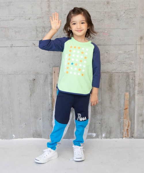 RAGMART（ラグマート）の「スタープリント七分袖Tシャツ（Tシャツ/カットソー・キッズ・グリーン/オフホワイト/ブルー・130cm/110cm/100cm/120cm）」の9枚目の写真