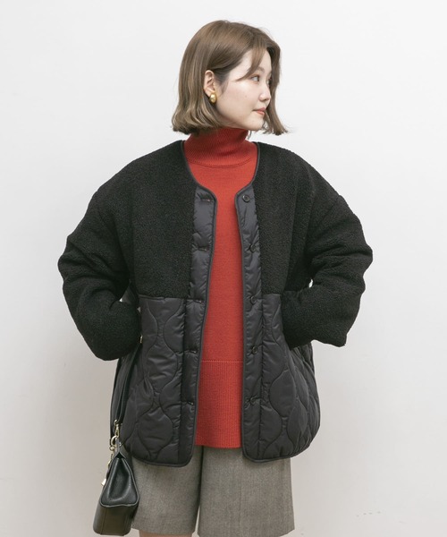 UR Lab.（アーバンリサーチラボ）の「UR Lab.　2WAYボアキルトドッキングブルゾン（その他アウター・レディース・ブラック/オフホワイト/モカ/グリーン系その他・FREE）」の15枚目の写真