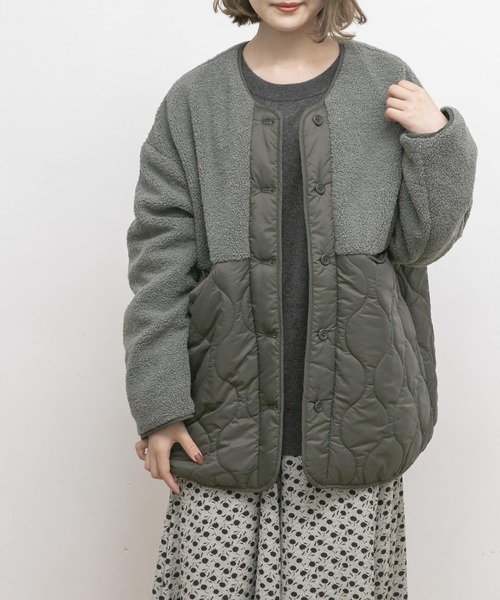 UR Lab.（アーバンリサーチラボ）の「UR Lab.　2WAYボアキルトドッキングブルゾン（その他アウター・レディース・ブラック/オフホワイト/モカ/グリーン系その他・FREE）」の19枚目の写真