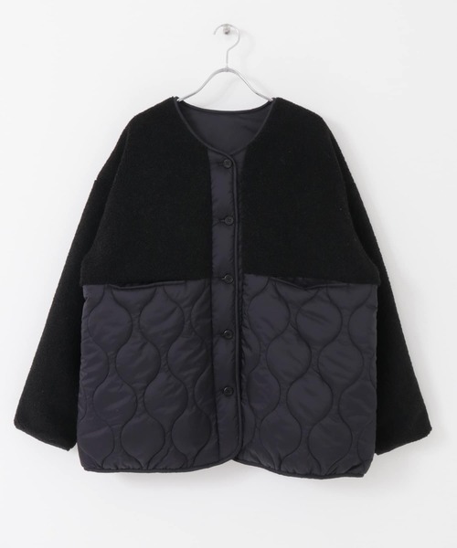 UR Lab.（アーバンリサーチラボ）の「UR Lab.　2WAYボアキルトドッキングブルゾン（その他アウター・レディース・ブラック/オフホワイト/モカ/グリーン系その他・FREE）」の6枚目の写真