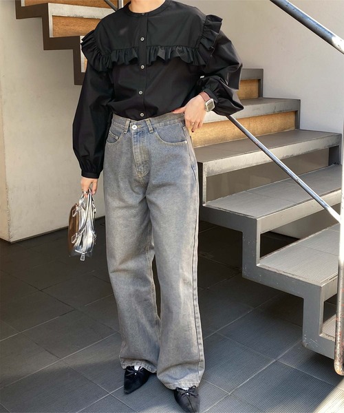 titivate（ティティベイト）の「ボリュームスリーブフリルブラウス（シャツ/ブラウス・レディース・ブルー系その他/グリーン系その他/オフホワイト/ラベンダー/ブラック/イエロー系その他/ブラック系その他・S/M）」の22枚目の写真