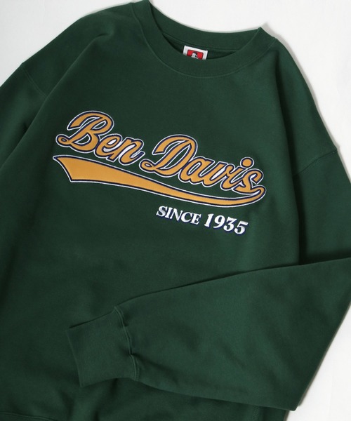 BEN DAVIS(ベンデイビス)の「BEN DAVIS/ベンデイビス ビッグシルエット カレッジ スタジアムロゴ ワッペン 刺繍 スウェット トレーナー(スウェット・メンズ・アッシュグレー/ダークグリーン/ネイビー/グリーン・M/L/XL)」の11枚目の写真