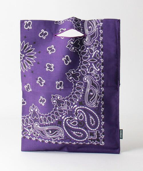 green label relaxing(グリーンレーベルリラクシング)の「<BANSAC(バンサック)>バンダナ バッグ(エコバッグ/サブバッグ・メンズ・レッド/ホワイト/オレンジ/ケリー/パープル/ブラック/ネイビー/ダークグリーン・FREE)」の6枚目の写真