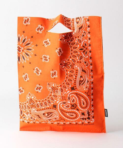 green label relaxing(グリーンレーベルリラクシング)の「<BANSAC(バンサック)>バンダナ バッグ(エコバッグ/サブバッグ・メンズ・レッド/ホワイト/オレンジ/ケリー/パープル/ブラック/ネイビー/ダークグリーン・FREE)」の8枚目の写真