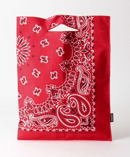 green label relaxing(グリーンレーベルリラクシング)の「<BANSAC(バンサック)>バンダナ バッグ(エコバッグ/サブバッグ・メンズ・レッド/ホワイト/オレンジ/ケリー/パープル/ブラック/ネイビー/ダークグリーン・FREE)」の10枚目の写真