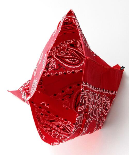 green label relaxing(グリーンレーベルリラクシング)の「<BANSAC(バンサック)>バンダナ バッグ(エコバッグ/サブバッグ・メンズ・レッド/ホワイト/オレンジ/ケリー/パープル/ブラック/ネイビー/ダークグリーン・FREE)」の17枚目の写真