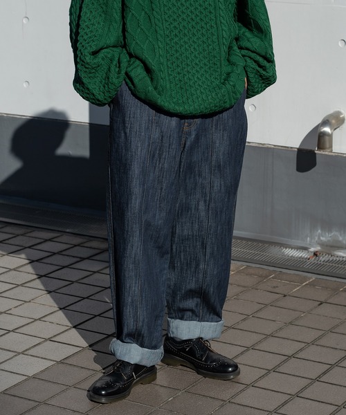 kutir(クティール)の「ルーズストレートデニムパンツ(その他パンツ・メンズ・ブラック/インディゴブルー・SMALL/MEDIUM/LARGE)」の1枚目の写真