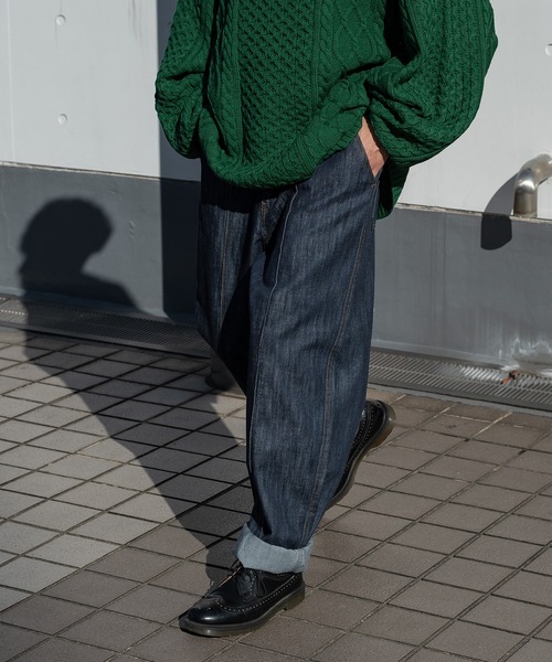 kutir(クティール)の「ルーズストレートデニムパンツ(その他パンツ・メンズ・ブラック/インディゴブルー・SMALL/MEDIUM/LARGE)」の18枚目の写真