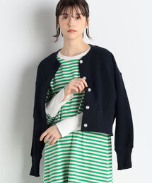 【WEB限定カラーあり】パールボタンワッフルカーディガン