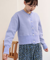【WEB限定カラーあり】パールボタンワッフルカーディガン