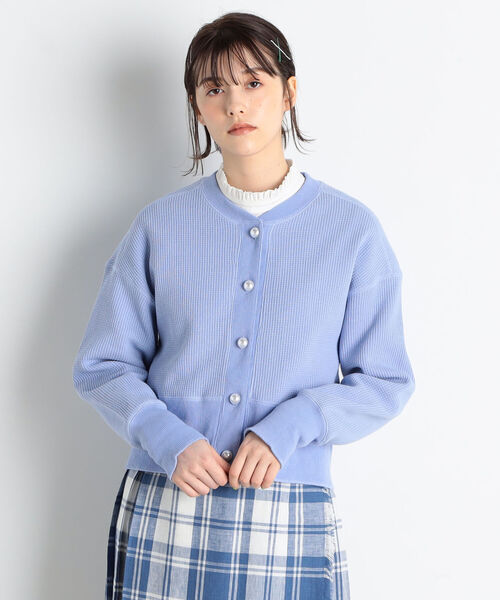 fredy repit(フレディレピ)の「【WEB限定カラーあり】パールボタンワッフルカーディガン(カーディガン/ボレロ・レディース・ネイビー/オフホワイト/カーキ/サックスブルー/ブラック系その他4・38)」の18枚目の写真