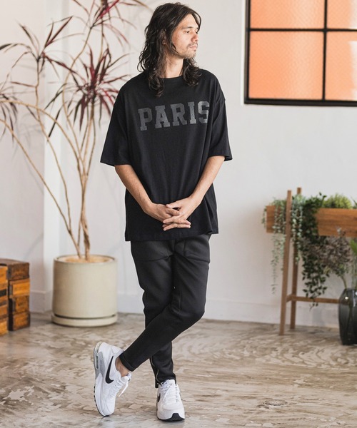 CAMBIO（カンビオ）の「mt7640-ビッグシルエットプリントT（カレッジレザー_paris）（Tシャツ/カットソー・メンズ・ブラック/サンドベージュ/ネイビー/ホワイト・L/XL/M/S）」の17枚目の写真