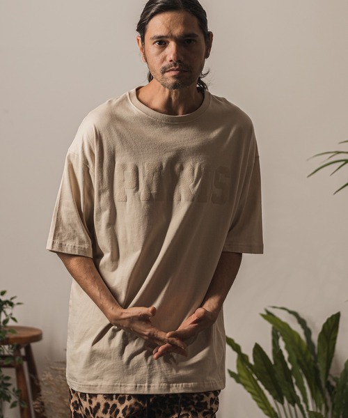 CAMBIO（カンビオ）の「mt7640-ビッグシルエットプリントT（カレッジレザー_paris）（Tシャツ/カットソー・メンズ・ブラック/サンドベージュ/ネイビー/ホワイト・L/XL/M/S）」の19枚目の写真