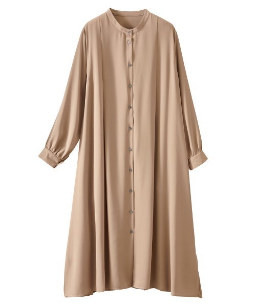GeeRA(ジーラ)の「バックプリーツシャツワンピース(シャツワンピース・レディース・ブラック/ベージュ・MEDIUM/LARGE)」の6枚目の写真