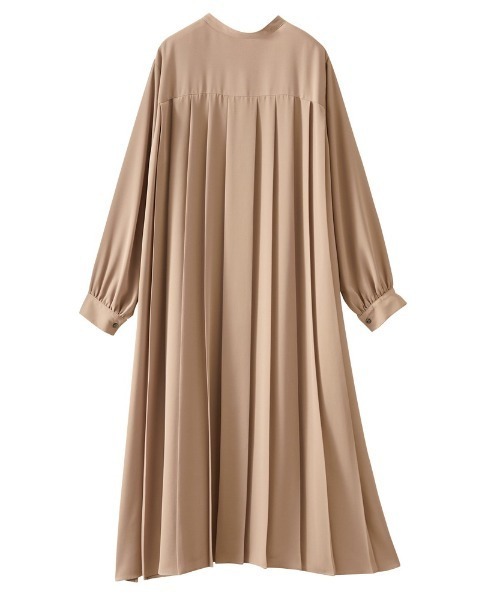 GeeRA(ジーラ)の「バックプリーツシャツワンピース(シャツワンピース・レディース・ブラック/ベージュ・MEDIUM/LARGE)」の5枚目の写真