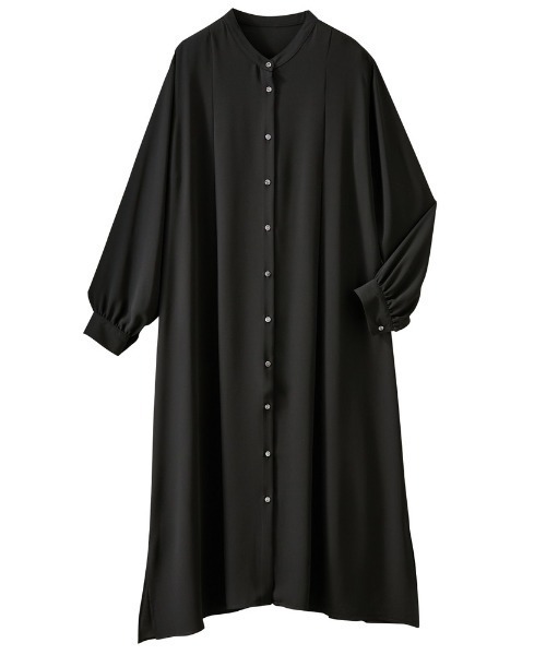 GeeRA(ジーラ)の「バックプリーツシャツワンピース(シャツワンピース・レディース・ブラック/ベージュ・MEDIUM/LARGE)」の11枚目の写真