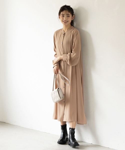 GeeRA(ジーラ)の「バックプリーツシャツワンピース(シャツワンピース・レディース・ブラック/ベージュ・MEDIUM/LARGE)」の15枚目の写真