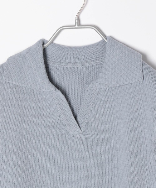 Heather(ヘザー)の「キーネックコンパクトベスト 271821(ベスト・レディース・オフホワイト/ブラック×ホワイト/ブルー・FREE)」の5枚目の写真