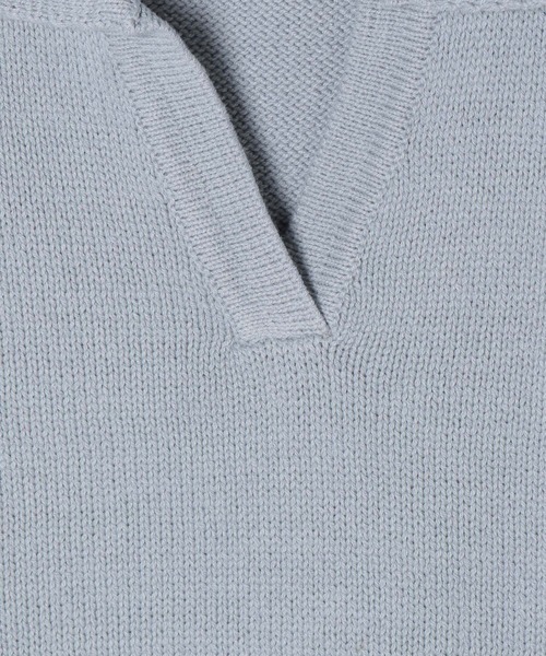 Heather(ヘザー)の「キーネックコンパクトベスト 271821(ベスト・レディース・オフホワイト/ブラック×ホワイト/ブルー・FREE)」の9枚目の写真