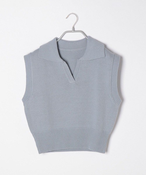 Heather(ヘザー)の「キーネックコンパクトベスト 271821(ベスト・レディース・オフホワイト/ブラック×ホワイト/ブルー・FREE)」の12枚目の写真