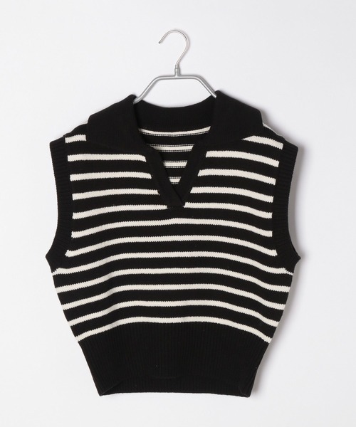 Heather(ヘザー)の「キーネックコンパクトベスト 271821(ベスト・レディース・オフホワイト/ブラック×ホワイト/ブルー・FREE)」の13枚目の写真