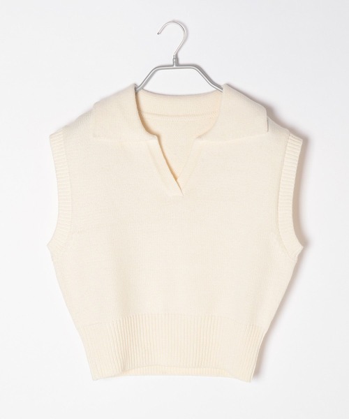 Heather(ヘザー)の「キーネックコンパクトベスト 271821(ベスト・レディース・オフホワイト/ブラック×ホワイト/ブルー・FREE)」の14枚目の写真