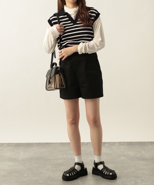 Heather(ヘザー)の「キーネックコンパクトベスト 271821(ベスト・レディース・オフホワイト/ブラック×ホワイト/ブルー・FREE)」の18枚目の写真