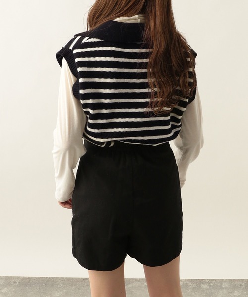 Heather(ヘザー)の「キーネックコンパクトベスト 271821(ベスト・レディース・オフホワイト/ブラック×ホワイト/ブルー・FREE)」の17枚目の写真