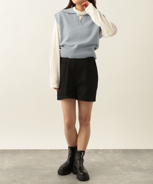 Heather(ヘザー)の「キーネックコンパクトベスト 271821(ベスト・レディース・オフホワイト/ブラック×ホワイト/ブルー・FREE)」の16枚目の写真