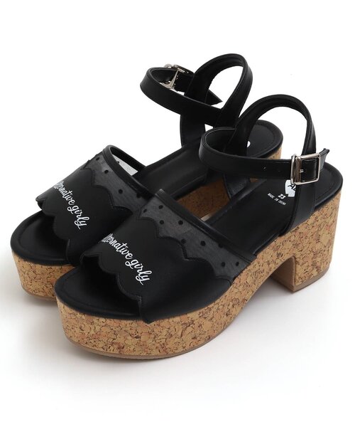 algy（アルジー）の「スカラップ切替サンダル（サンダル・キッズ・アイボリー/ブラック・23/21/24/22/20）」の2枚目の写真